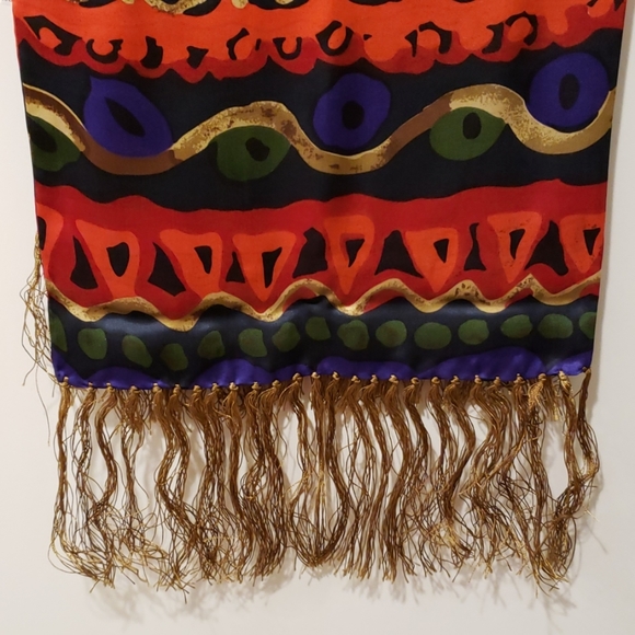 Colorful 100% Silk Scarf - Picture 3 of 7